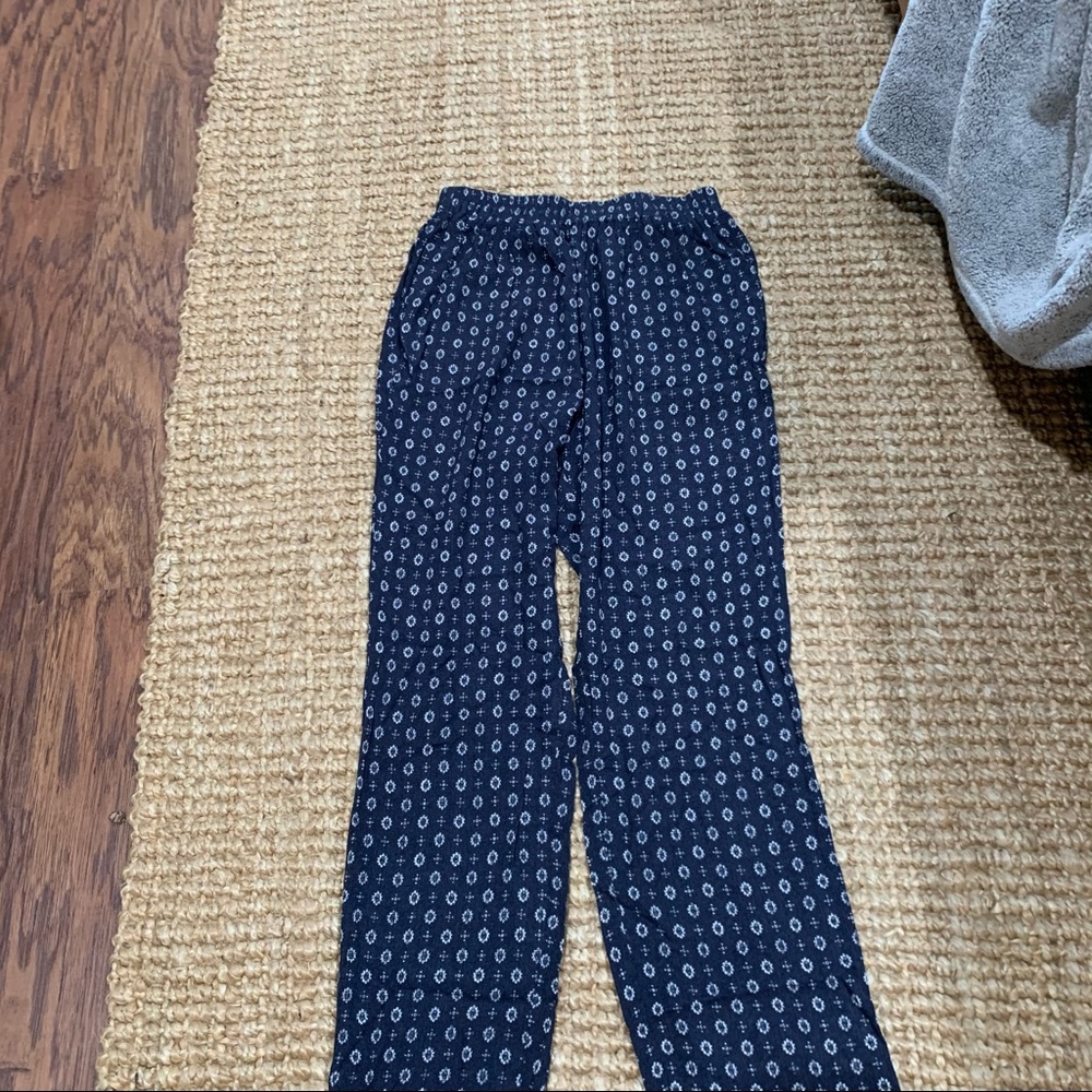 Blue patterned pants